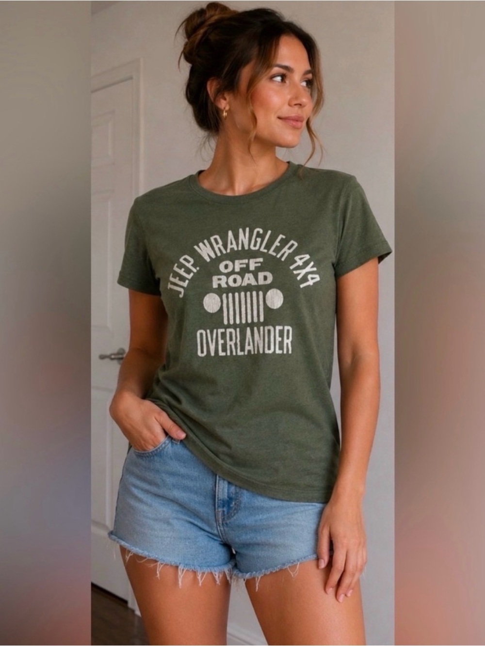 Jeep by Lucky Brand Wrangler 4x4 Graphic T-Shirt Unisex Medium Olive